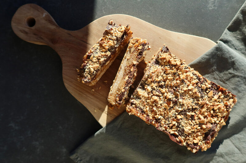 Vegan No-Bake Salted Caramel Almond Bars